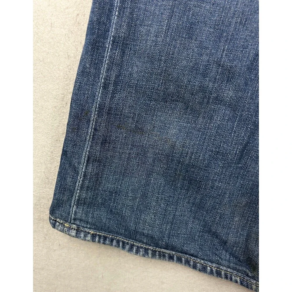 Vintage True Religion Billy Jeans Mens Blue Embroidered Denim Made USA 33